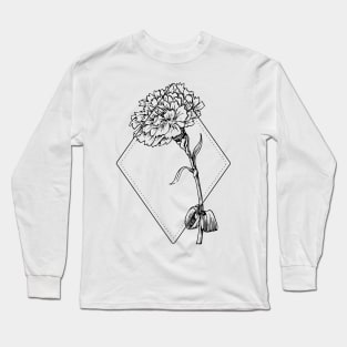 January Birth Flower Carnation Long Sleeve T-Shirt